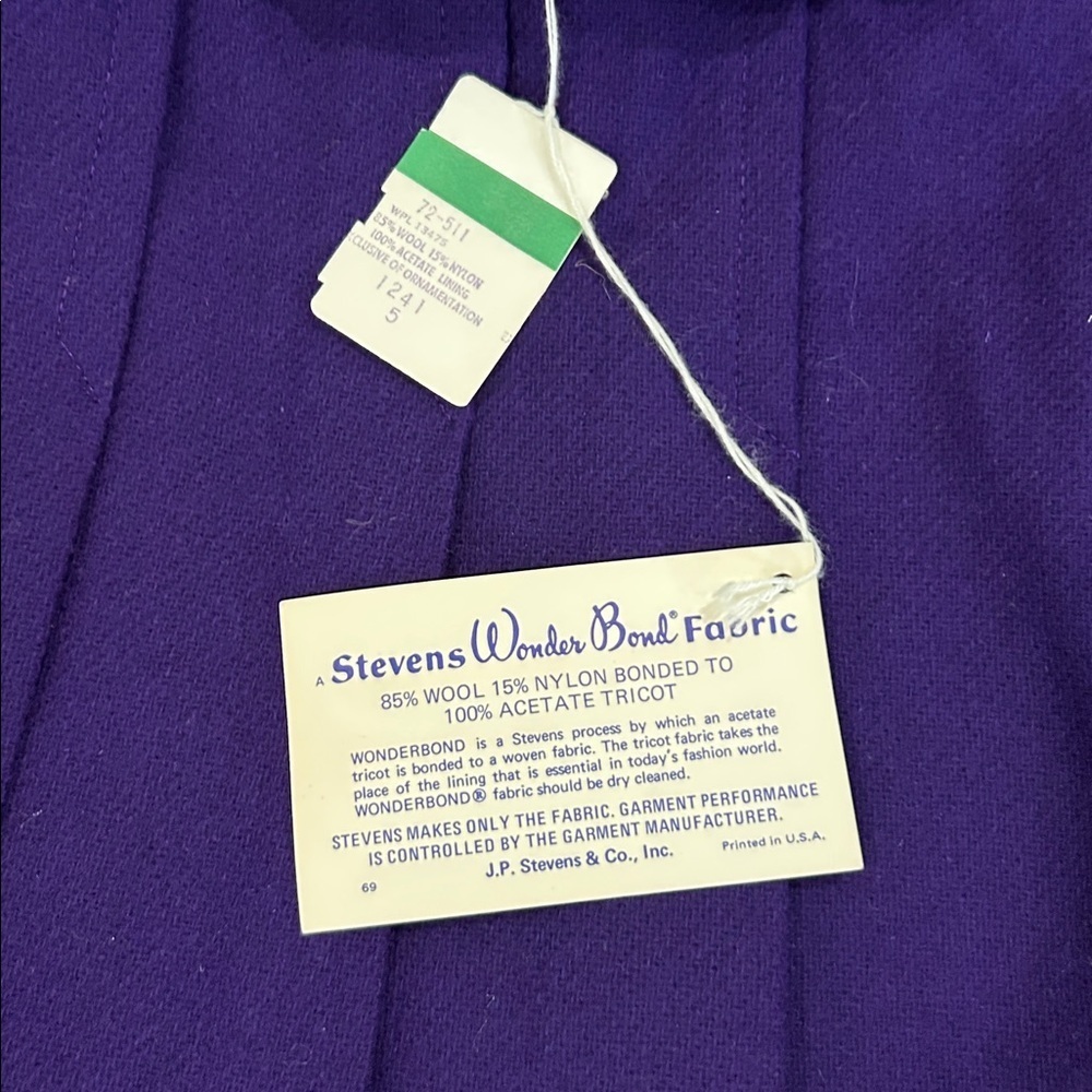 Vintage Stevens Fabrics Wool Skirt Girls Size 24/5 wonder bond fabric 85%Wool - Picture 2 of 15